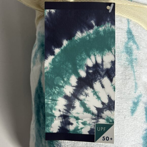 POTTERY BARN TEEN Set of 2 Tie Dye Burst Beach Towels BLUE/TEAL/NAVY NEW PB TEEN - Picture 2 of 8